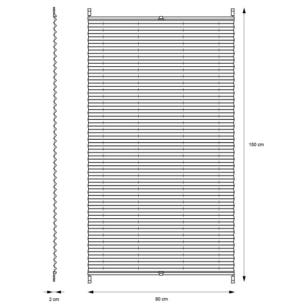ECD Germany Plissee 80 x 150 cm - Creme - Klemmfix - EasyFix - ohne Bohren - Sonnen- und Sichtschutz - für Fenster und Tür - inkl. Befestigungsmaterial - Jalousie Faltrollo Fensterrollo Rollo