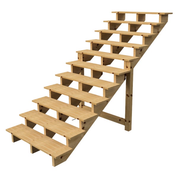 Holztreppe mit sieben Stufen