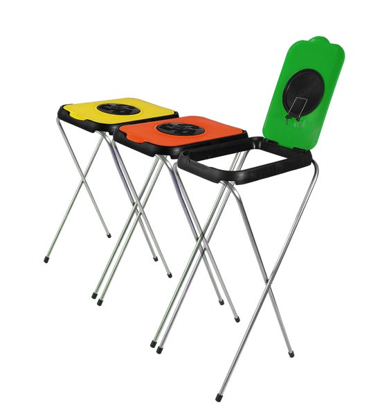 3x Müllsackständer SwingFix GELB ORANGE GRÜN 120L Blauer Gelber Sack Einer Mülleimer Müllbeutelständer Müllsackhalter 120L