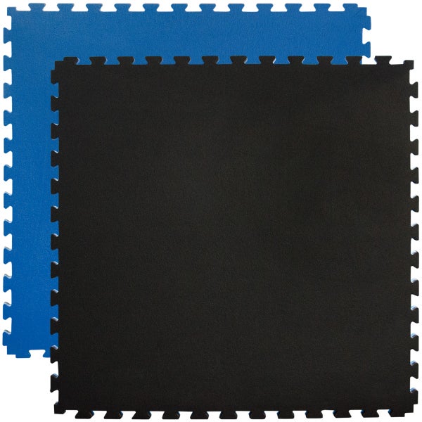 90x90cm XL Trainingsmatte - 25mm dicke Sportmatte mit Rand Schwarz Blau