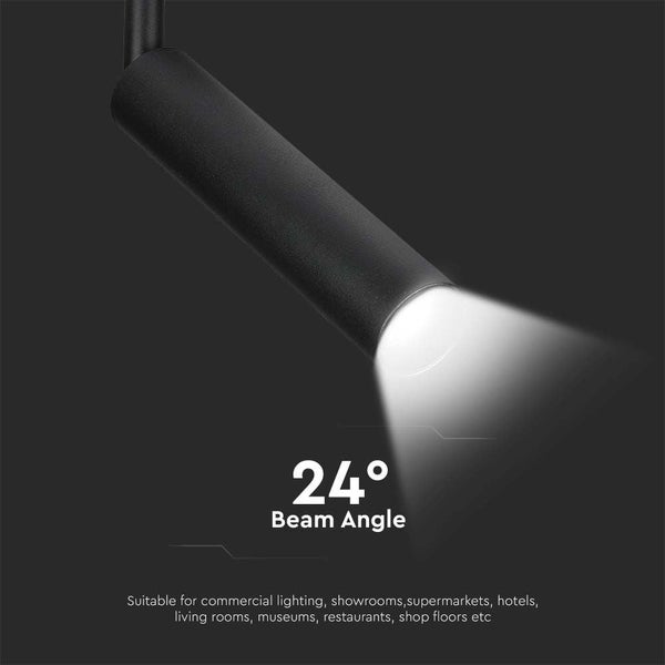 Schwarze LED-Strahlerleuchte mit 24 Grad Abstrahlwinkel
