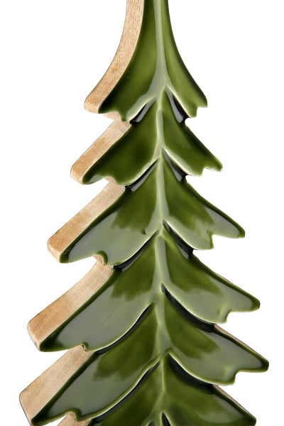 Standrelief GILDE Dekoobjekt Höhe 50cm Breite 21cm grün Mangoholz