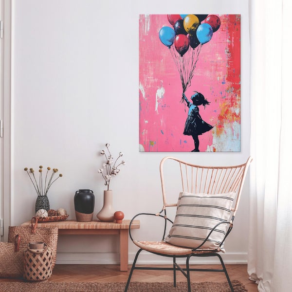 Bilder Abstrakt Banksy Modern Leinwandbild Wohnzimmer 100x70 cm