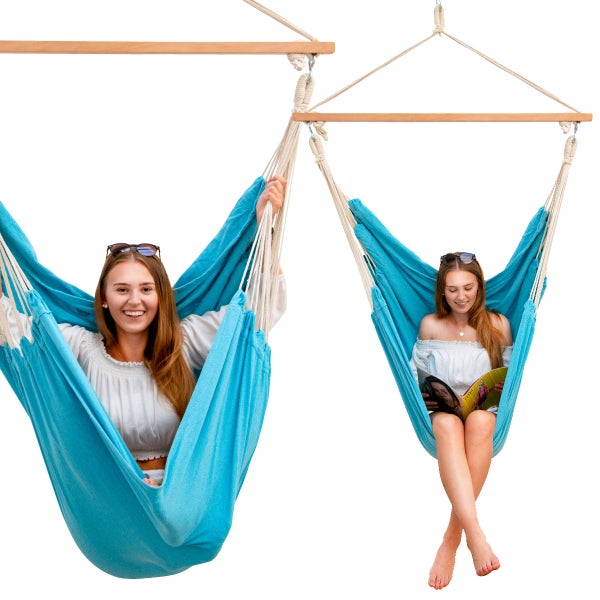 XL Hängesessel Relaxsessel 185x130cm in Pazifik Blau bis 150kg