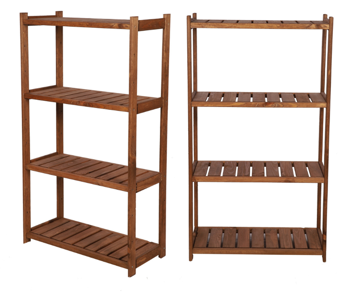 PROREGAL Holzregal SPREEWALD HxBxT 124x70x33cm 4 Ebenen Massives Kiefernholz Braun geölt