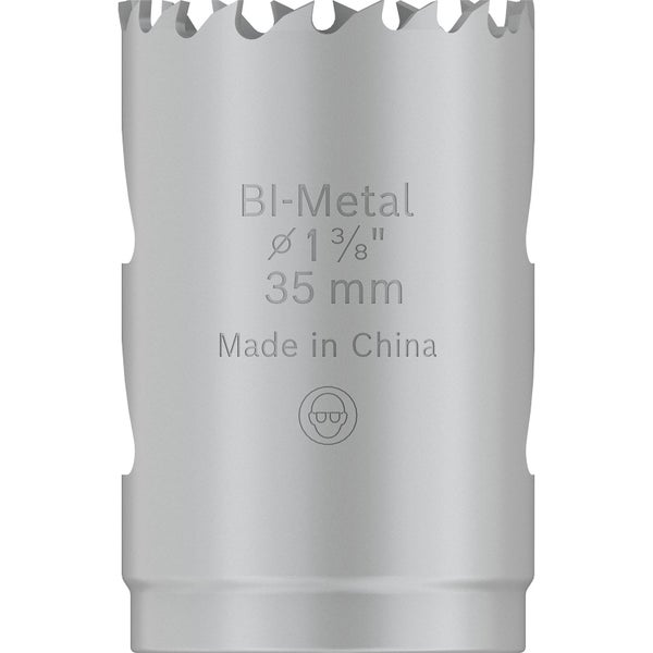 Bimetall Lochsäge mit einem Durchmesser von 35 mm.