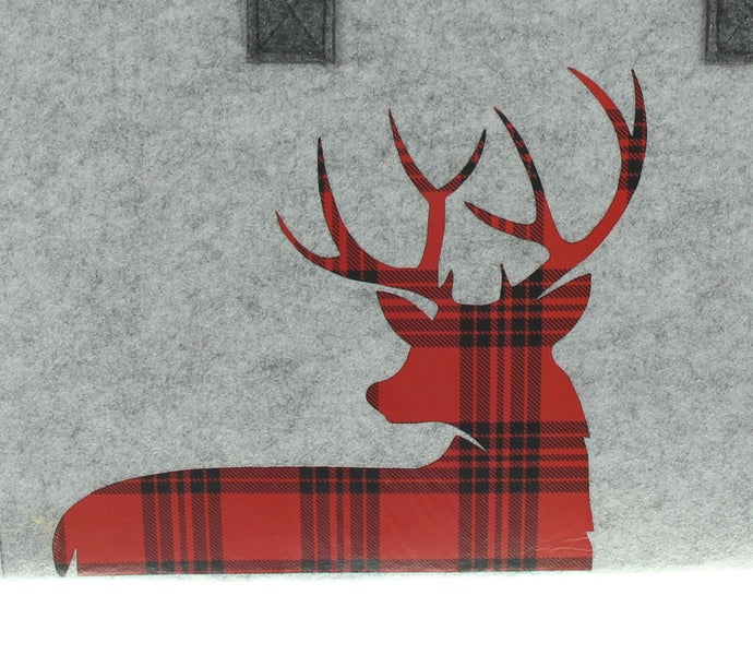 FRANK FLECHTWAREN | Filztasche Hirsch-Karo, POLYESTER, 45 x 20 x 30 cm