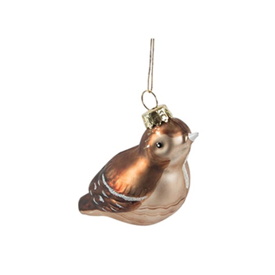 Brauner britischer Vogel Weihnachtskugel - Sass & Belle