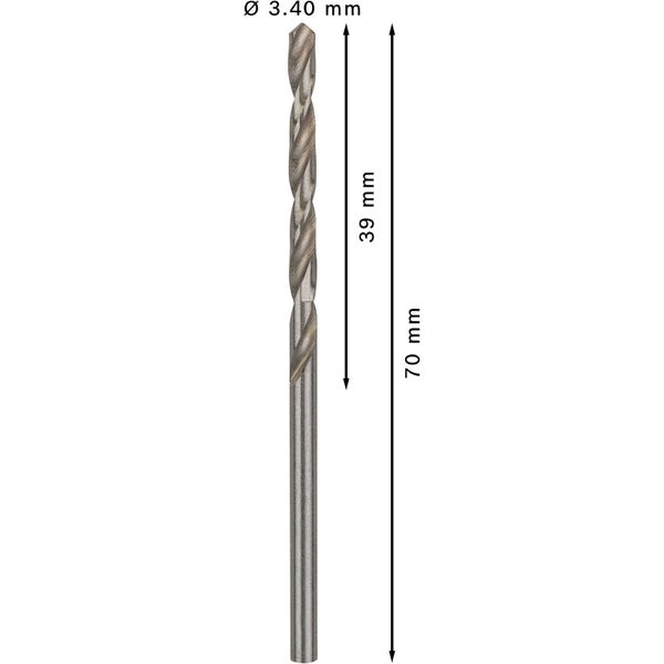 Bosch PRO Metal HSS-G Spiralbohrer 3,4 x 39 x 70 mm - 2608585482