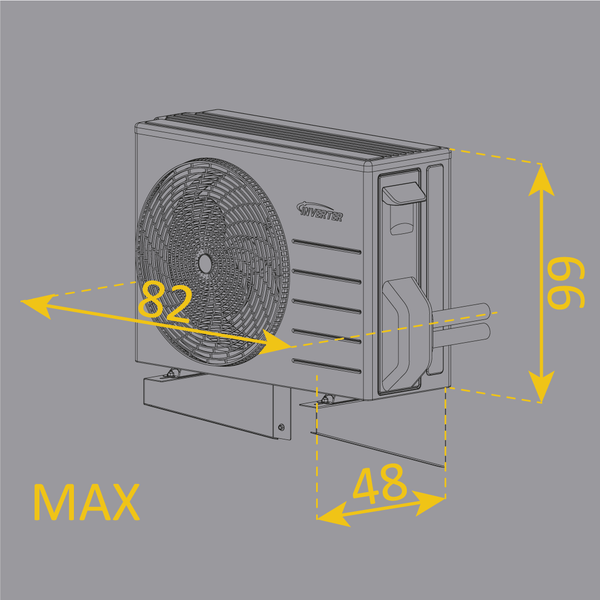 Klimaanlagenabdeckung - Blade - Anthrazit - Größe S (B 90cm - H 70cm - T 46cm) - Box Air Klima