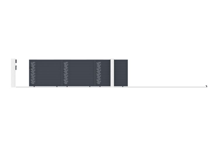 Schiebetor 6m ARLBERG H.160 graues Aluminium