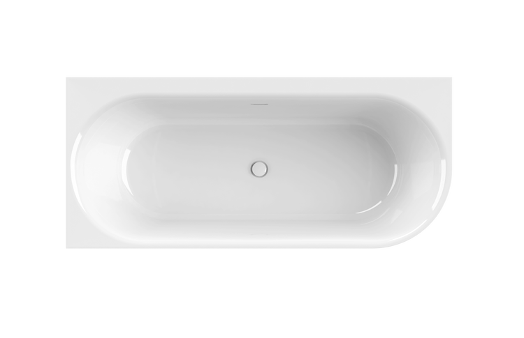 Calmwaters® Vorwand-Badewanne 180x80 cm Komplettset Seamless Comfort, fugenloses Design, vormontiert mit Schürze & Ablaufgarnitur, rechte Ausführung, Made in EU, Acryl, 02SL6222