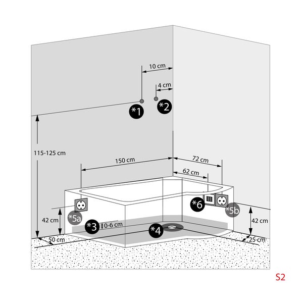 Moderne Duschkabine mit rundem Regenduschkopf, Handbrause, verchromten Armaturen und einer Glasablage.