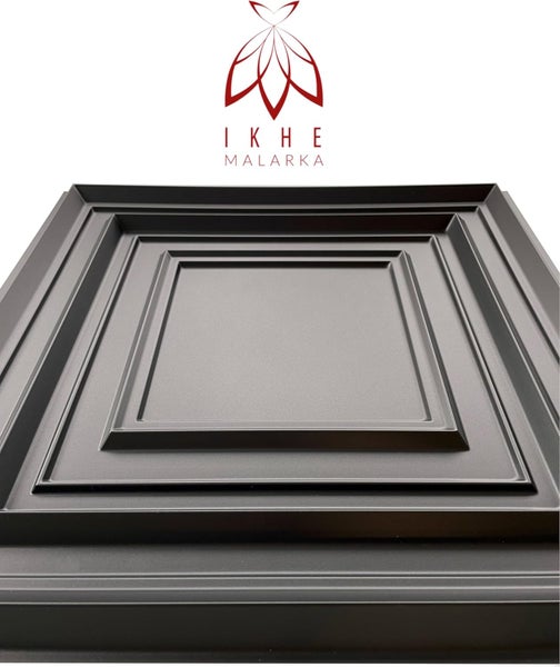 3D Wandpaneel 50x50 cm – PVC Kunststoff in realistischer 3D Optik – Roma Klassiker Desing D145 Schwarz