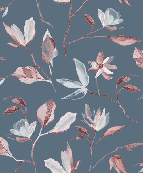 Masureel Tapete Blumen Blau - 53 cm x 10.05 m - 632090