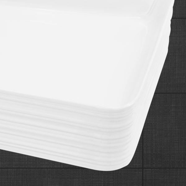 ML-Design Waschbecken aus Keramik in Weiß glänzend 68x38x12 cm Eckig, Moderne Aufsatzwaschbecken, Design Waschtisch Aufsatz-Waschschale Waschplatz Handwaschbecken, für das Badezimmer und Gäste-WC