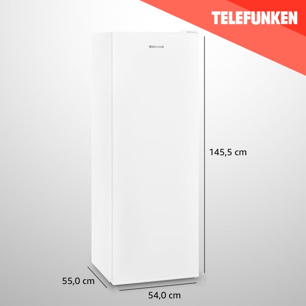 Telefunken Gefrierschrank groß Tiefkühlschrank freistehend 175 Liter 4*-Gefrieren 40 dB F-GS-145-E-W weiß
