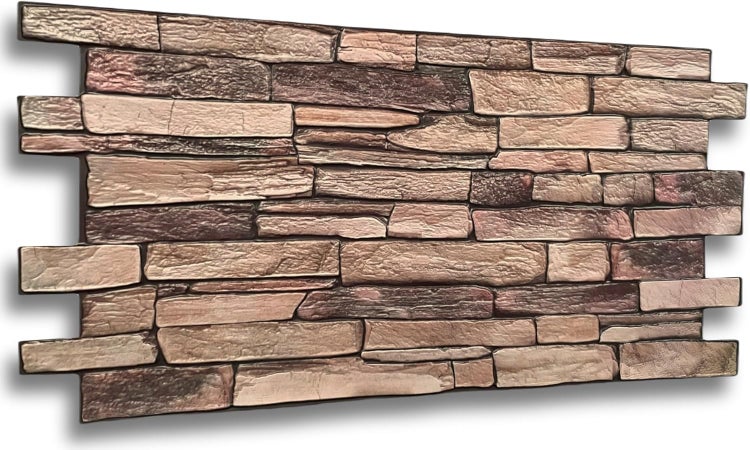 0,4m² 3D PVC Kunststoff Verkleidung Paneele Steinoptik Wandpaneele Wandverkleidung Decke Deckenpaneele Fliesen Imitat 90x48cm (CPVC03)