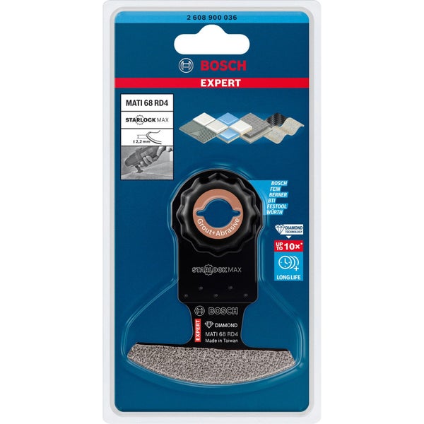 Bosch Expert MATI 68 RD4 Starlock Max Eckblatt für Multifunktionswerkzeuge 68 x 30 mm - 2608900036