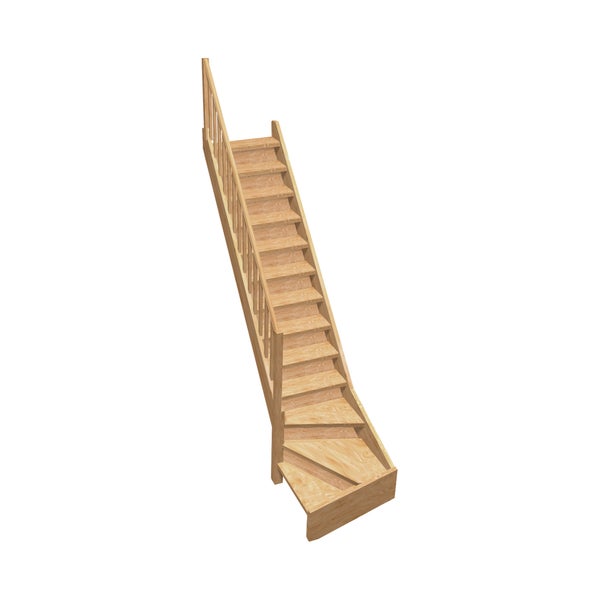 Holztreppe mit Geländer