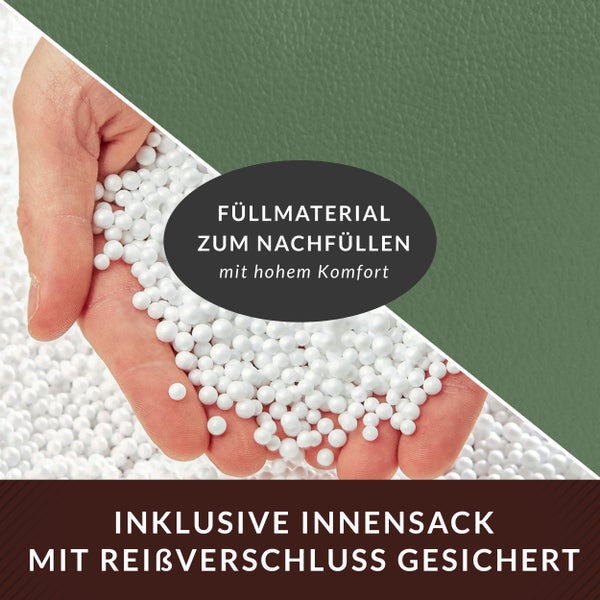 Füllmaterial zum Nachfüllen, inklusive Innensack mit Reißverschluss gesichert