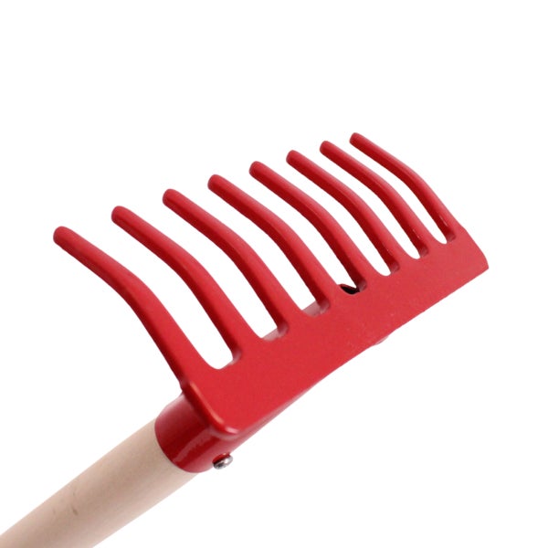 Gartenrechen mit Holzgriff und sieben Zinken