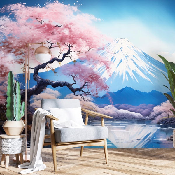 Fototapete Berge Aquarell Wohnzimmer Vlies Tapete 350x250 cm