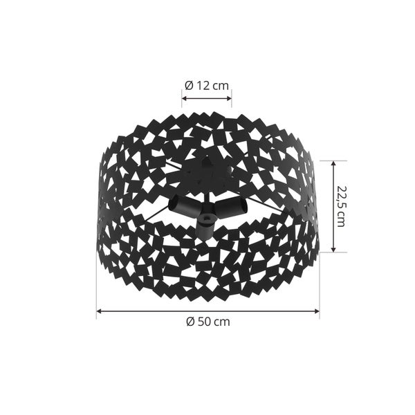 Lucande Deckenlampe Aeloria (Modern) in Schwarz aus Metall (3 flammig, E27) - Deckenleuchte Lampe Wohnzimmerleuchte