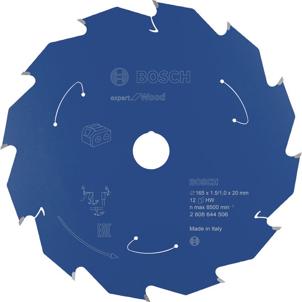 Bosch Kreissägeblatt Expert for Wood für Akku-Handkreissägen 165 x 1,5 x 20 mm 12 - 2608644506