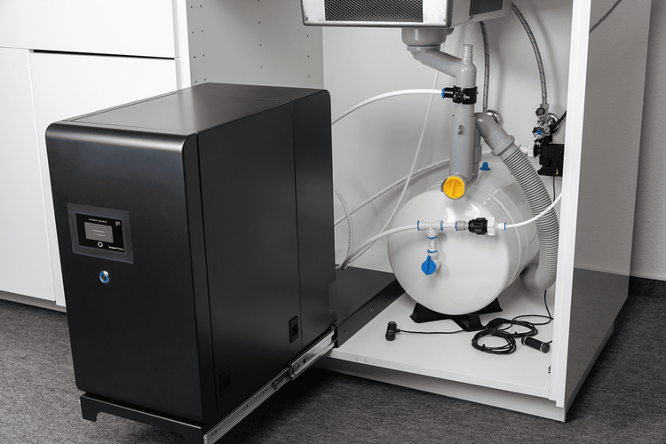 Wasserfilter Aqua Home, Umkehrosmoseanlage für Zuhause. Integrierbare Wasseraufbereitungsanlage für die Nutzung mit Haushaltsgeräten.