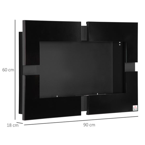 HOMCOM, Ethanol-Kamin, Bio-Ethanol-Brenner, 90L x 18B x 60H cm, Eisen, Schwarz