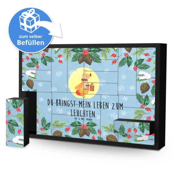 Mr. & Mrs. Panda Befüllbarer Adventskalender Glühwürmchen - Blau Pastell
