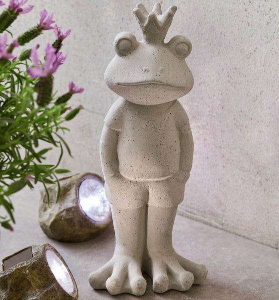 FRANK FLECHTWAREN | Froschkönig Stone, BETON, 17 x 13 x 39 cm