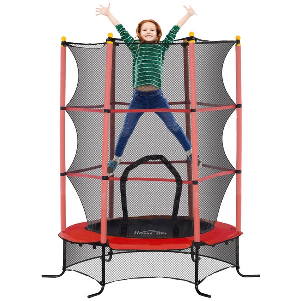 Kindersicherung Trampolin mit Sicherheitsnetz und gepolsterten Stangen