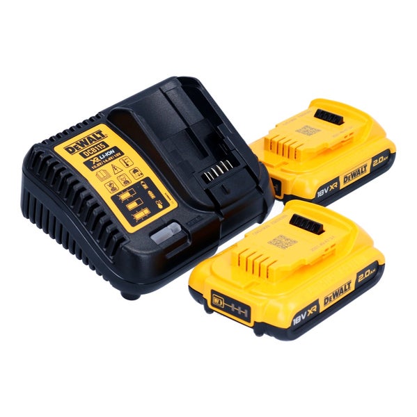 DeWalt Akku Ladegerät mit zwei 18 Volt Lithium Ionen Akkus