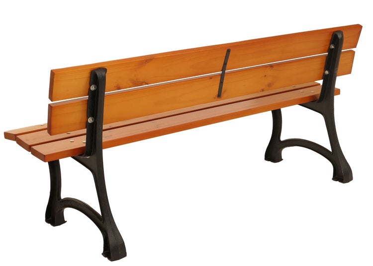 Holzbank mit Metallbeinen