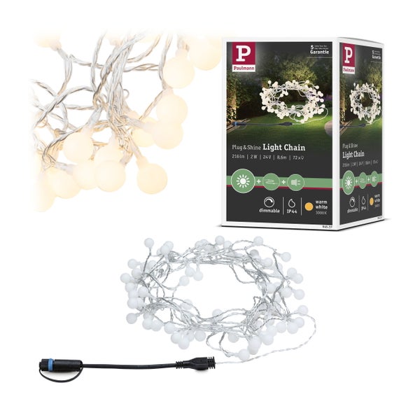 Dekorative Lichterkette zur Lichtinszenierung mit Kabel