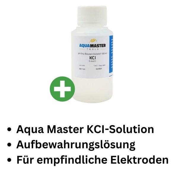 Aqua Master Aufbewahrungslösung KCI für EC & pH-Elektroden 100 ml – Schutz, Pflege & Genauigkeit, sofort einsatzbereit, langlebig & zuverlässig