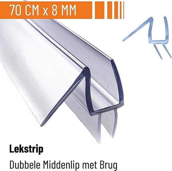 Simple Fix Duschdichtung - 70cm x 8mm - Dichtung für 6-8mm Glasturen - Duschtürdichtung