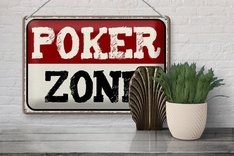Blechschild Spruch 30x20cm Poker Zone