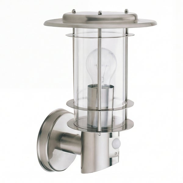 Wandleuchte aus Edelstahl mit Bewegungsmelder