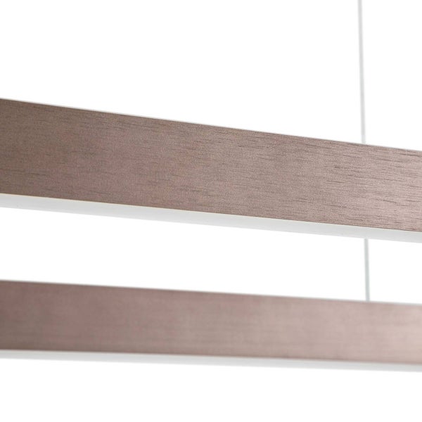 Lucande LED Smart Home Pendelleuchte Melinay dimmbar mit Leselampe (Modern) in Braun aus Aluminium (1 flammig, ) - Deckenlampe Esstischlampe Smarte Hängelampe,Smarte Hängeleuchte