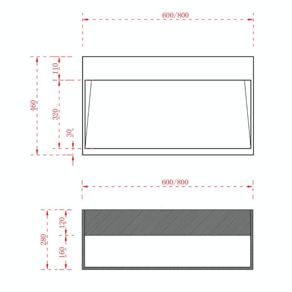 Stilform Wandwaschbecken 60x46x28 cm | Mineralguss mit Ablagefach | Weiß matt