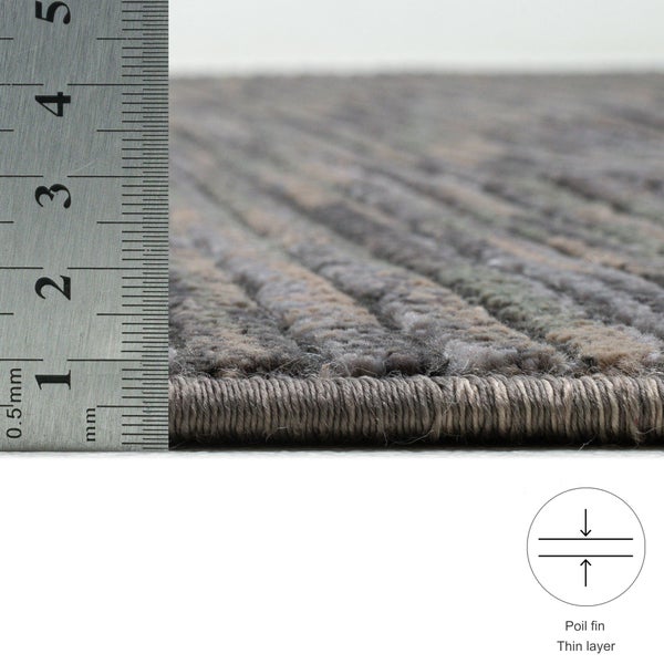 Gewebter Teppich in Kort-Optik Corduletta Dunkelgrau 80x280 cm