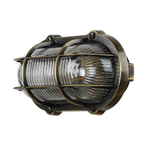 Ovale Wandleuchte mit Schutzgitter