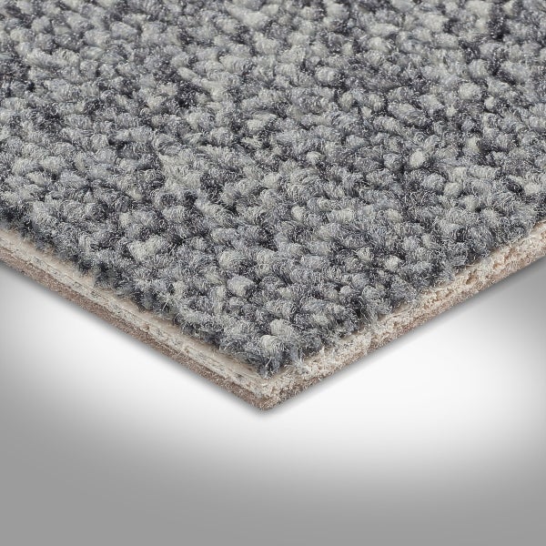 Teppichboden Meterware strapazierfähige Auslegware grau mit Schlingen Struktur 400 cm Breite (Meterware)