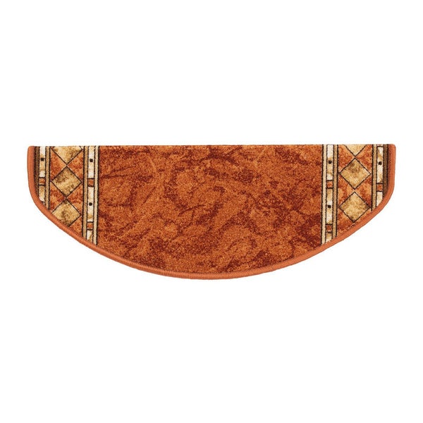 FLOORDIREKT Stufenmatte Rügen Selbstklebend Strapazierfähig Terra Halbrund 65 x 23,5 cm