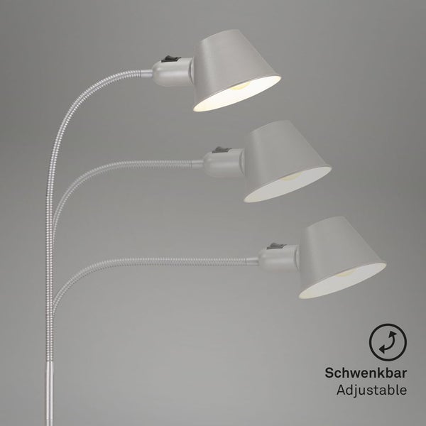 Schreibtischleuchte Bürolampe Tischlampe flexibel 1xE27 10W chrom Briloner