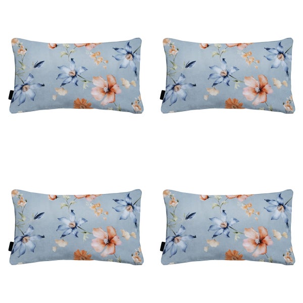 Dekokissen Florina blau - Ca. 30x50 cm - 4er-Set