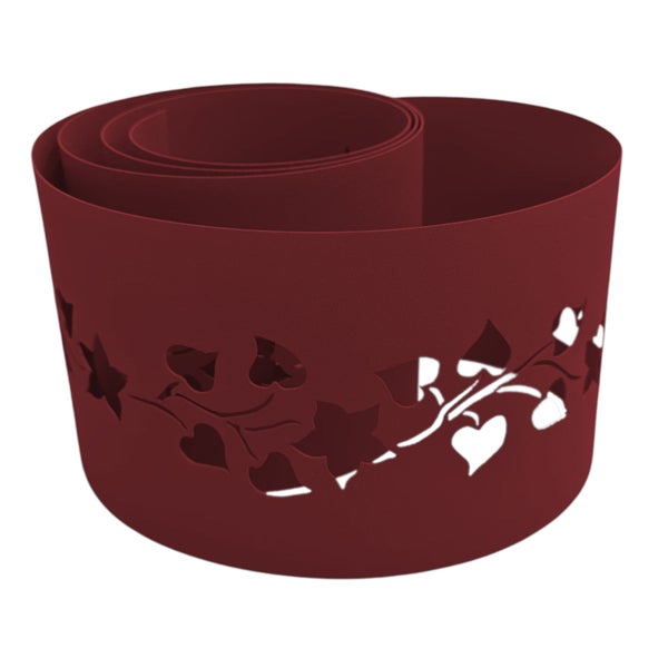 Flexible Rasenkante aus Metall mit Blätterdesign